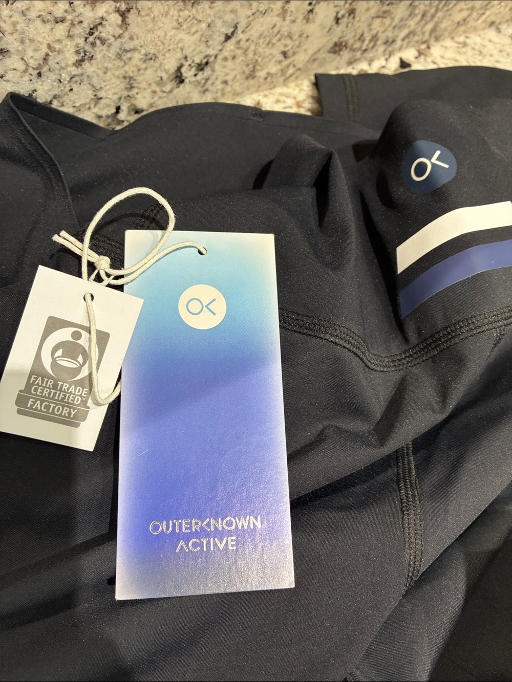 NWT Outerknown Black Active Leggings size M tall yoga leggings fitness pants.